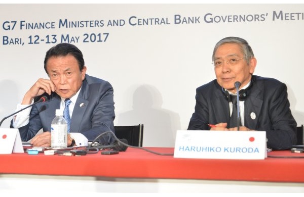 「国策」が企業業績を強力に後押ししている（麻生太郎財務相と黒田東彦日銀総裁。写真：時事通信フォト）