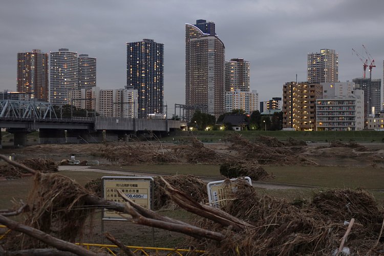 台風19号の影響で停電や冠水したマンションも（武蔵小杉）