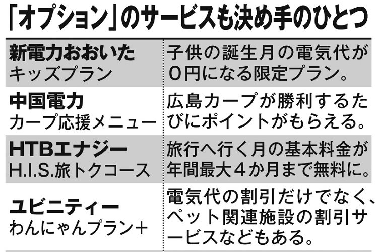 新電力への変更　お得なオプションも多いが条件付きに注意