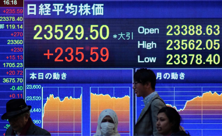 日経平均株価は12月に年初来高値を更新（AFP／時事）