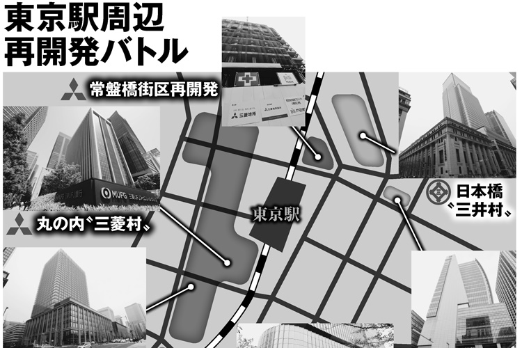 東京駅周辺再開発バトル　三井が「三菱村」を挟み撃ちする構図も