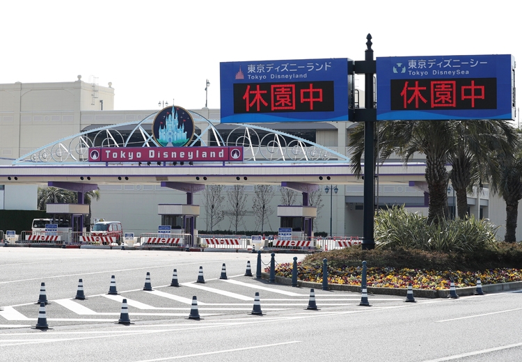 休園中の東京ディズニーリゾート（写真：時事通信フォト）