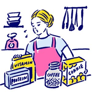 長期自活を見据えた備蓄品とは？（イラスト／別府麻衣）