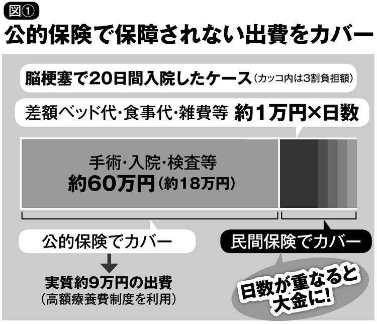 民間の保険は公的保険で補償されない出費をカバーするものだが…