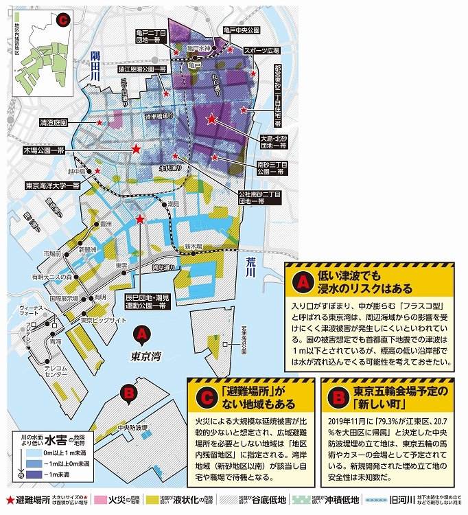 江東区のハザードマップ