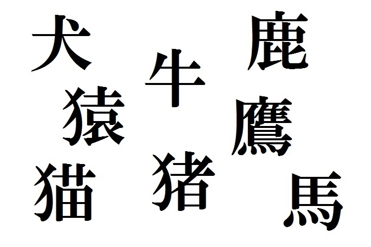 名字に使われる動物の漢字は様々だが…（この中に解答はありません）