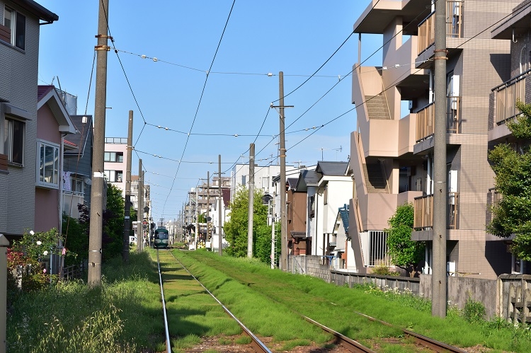 世田谷線沿線はどことなくノンビリをした雰囲気が漂う（世田谷駅付近）