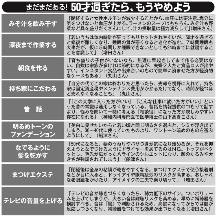 50才過ぎたら、やめたほうがいいこと