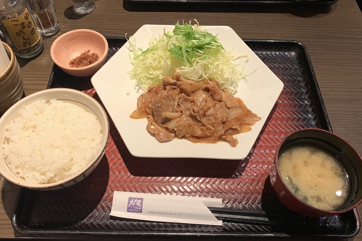 100円値下げされた大戸屋の『豚の生姜焼き定食』