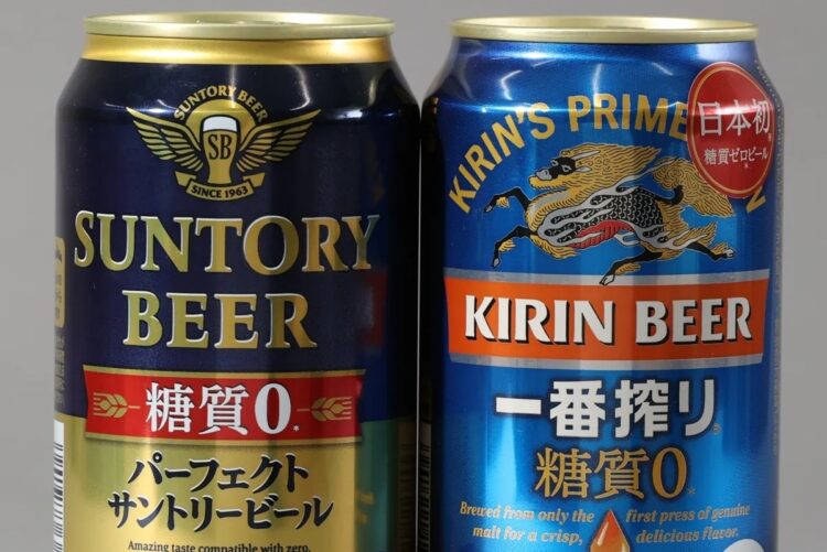 糖質ゼロビールの登場はビール党にとってもうれしい限り（キリンの「一番搾り 糖質0（ゼロ）」とサントリーの「パーフェクトサントリービール」）