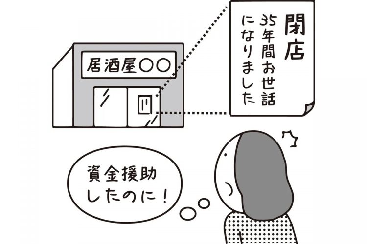 店の存続を期待して出資したのに…（イラスト／大野文彰）