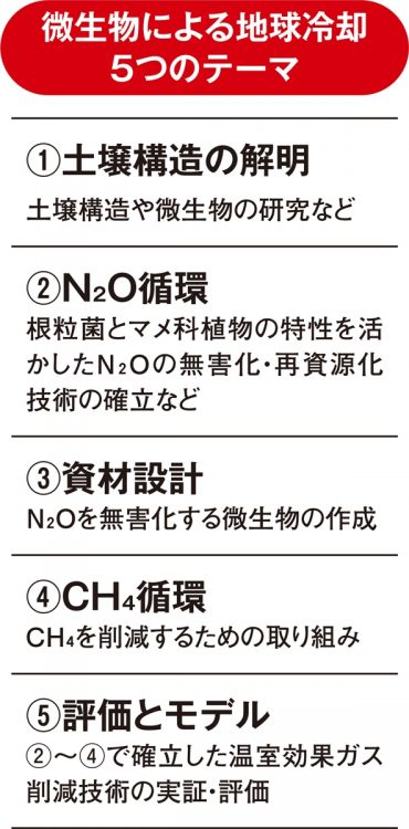 微生物による地球冷却5つのテーマ