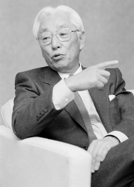 ソニー社長・盛田昭夫氏（肩書は当時のもの。時事通信フォト）