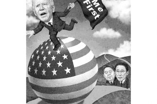 日本はアメリカとの距離をどう保つべきか（イラスト／井川泰年）