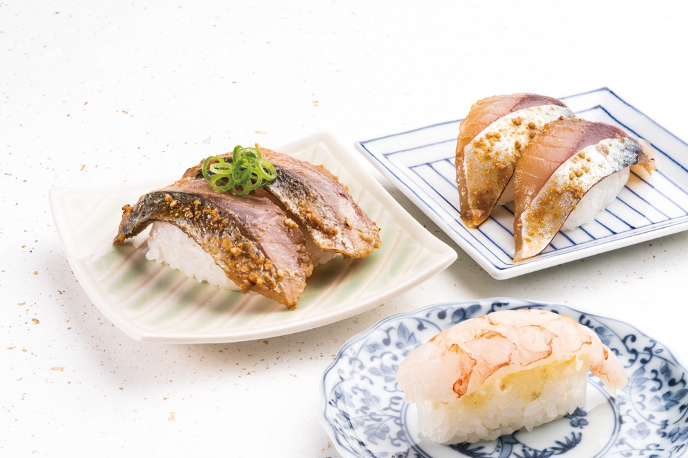 かっぱ寿司で提供される「鮨処つく田」監修の寿司3品