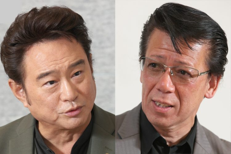 船越英一郎氏（左）とリーゼント刑事こと秋山博康氏が対談