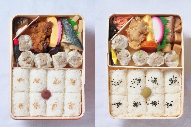 左がまねき食品の「関西シウマイ弁当」、右が崎陽軒「シウマイ弁当」