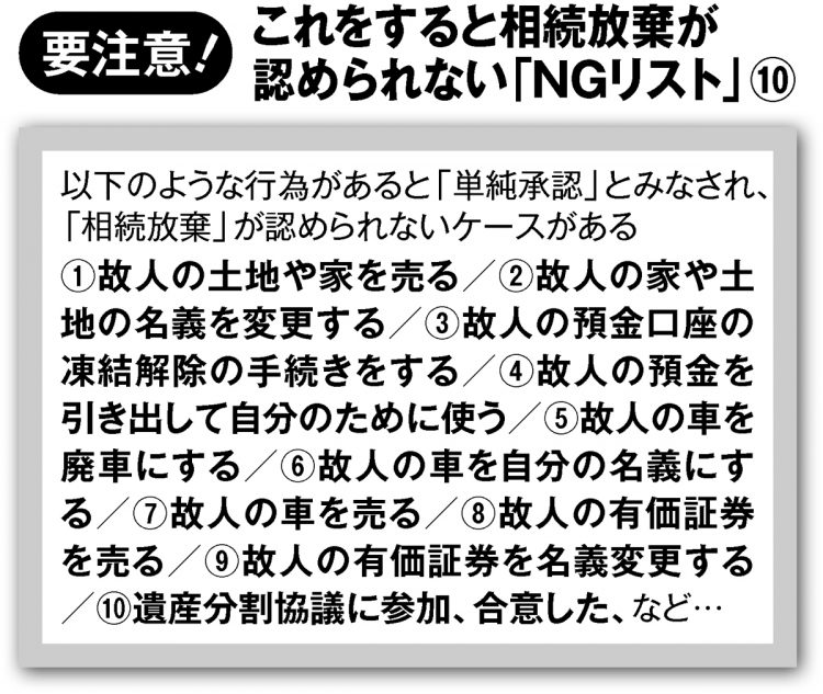 要注意！これをすると相続放棄が認められない「NGリスト」10