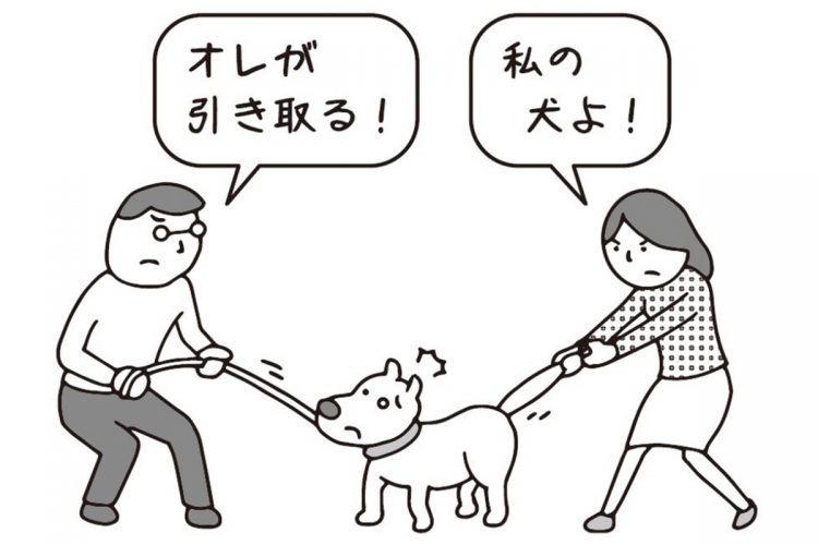 ふたりとも愛犬をかわいがっていたからこそ…（イラスト／大野文彰）