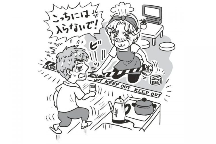 円満な「家庭内別居」の秘訣は？（イラスト／白ふくろう舎）