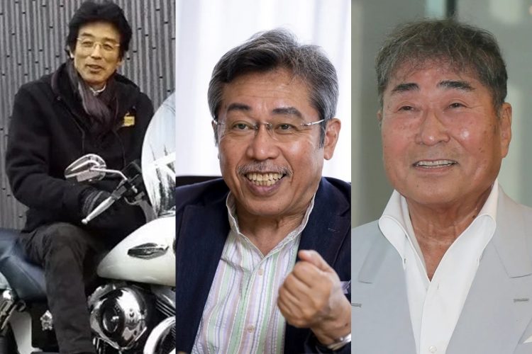 高齢になって運転する際に気をつけていることは何か？（左から江本孟紀氏、弘兼憲史氏、毒蝮三太夫氏／右写真＝時事通信フォト）