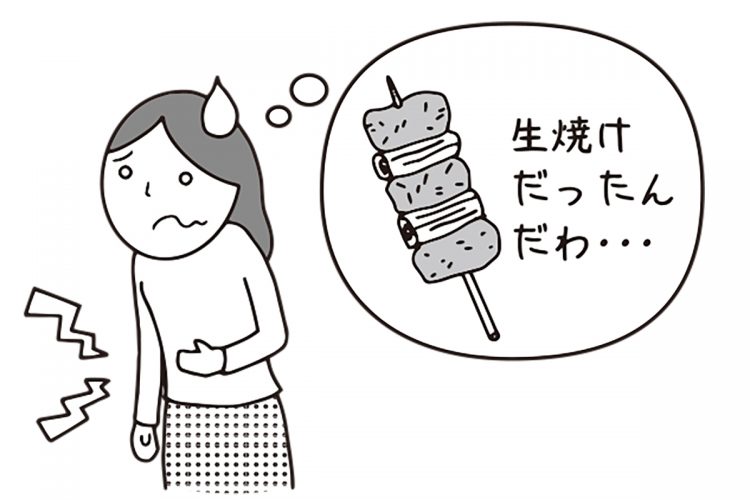 食中毒になったとき、お店に治療費や慰謝料を請求できるか？（イラスト／大野文彰）