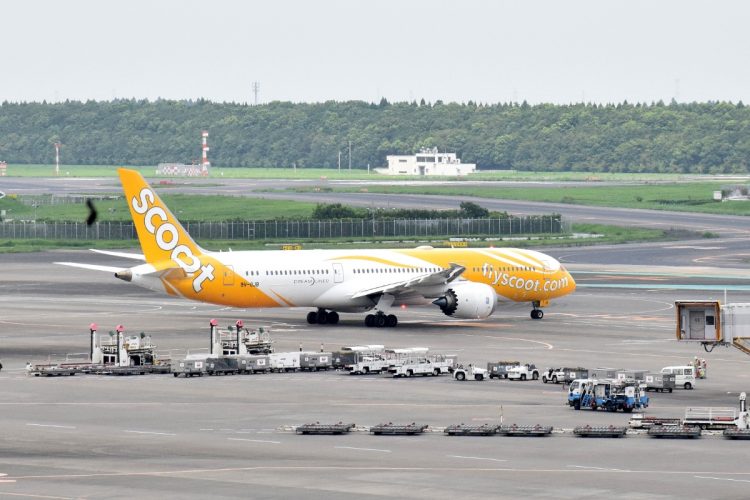 シンガポールの格安航空会社（LCC）のスクート機（写真：時事通信フォト）