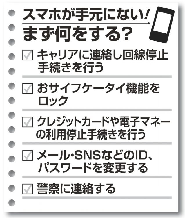 スマホが手元にない！まず何をする？チェックリスト