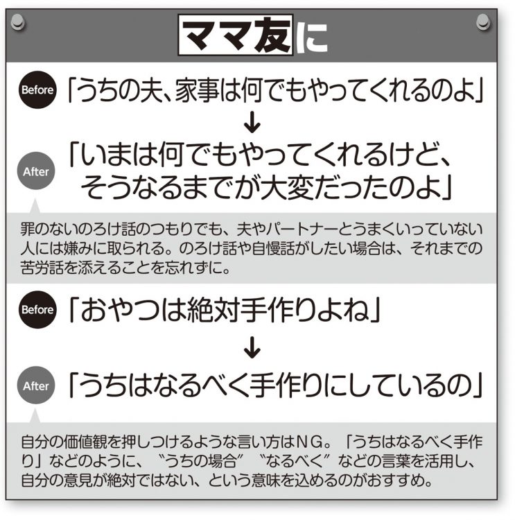 相手別の言い換え術【ママ友】