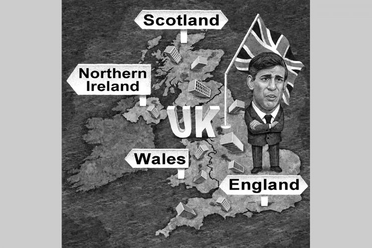 イギリス連合王国が崩壊して「イングランド・アローン」になる可能性も（イラスト／井川泰年）