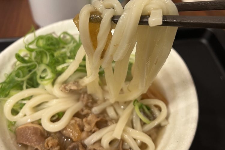 程よく柔らかな松屋の『ネギたっぷり肉うどん』の麺