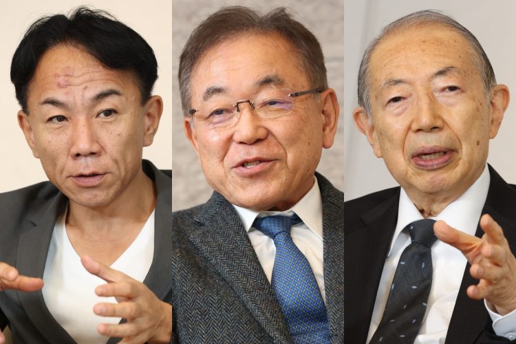 右から株式評論家の植木靖男氏、武者リサーチ代表の武者陵司氏、不動産コンサルタントの長嶋修氏