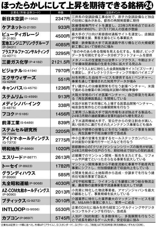 プロが注目「ほったらかしにして上昇を期待できる銘柄24」