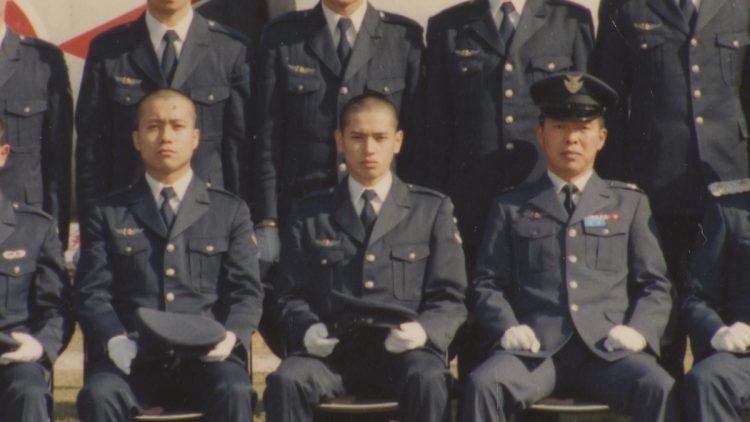 86年、航空学生教育隊入隊時の写真