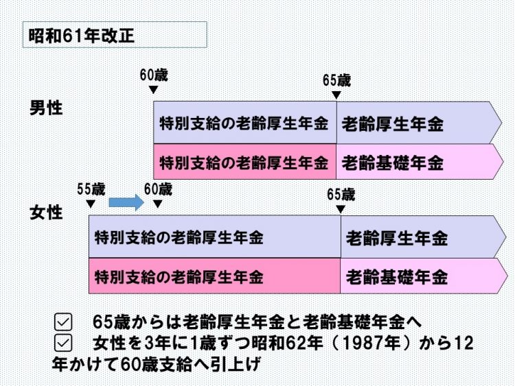 昭和61年（1986年）の改正が大きな転換点