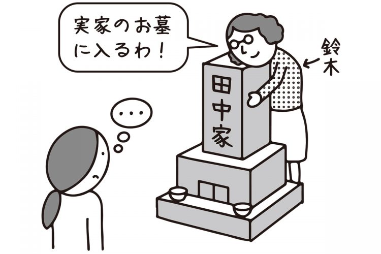 名字は違っても実家の墓に入れる？（イラスト／大野文彰）