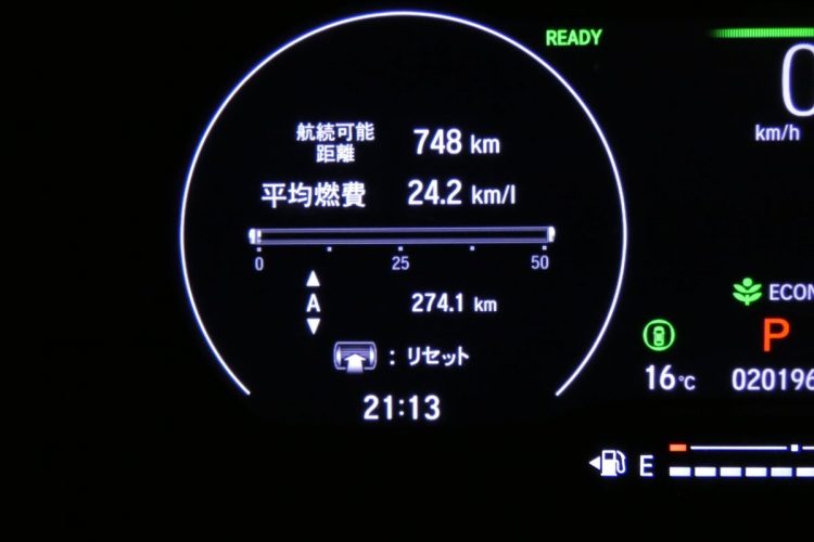 燃費は「24.2km/l」を達成した