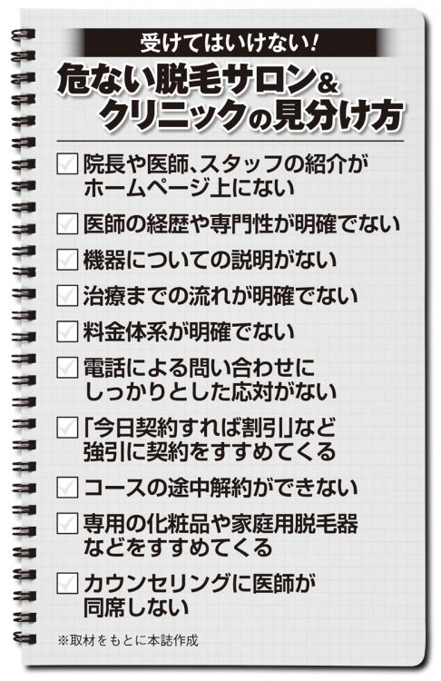 危ない脱毛サロン＆クリニックの見分け方