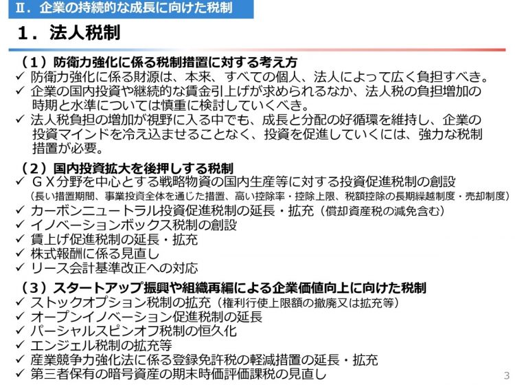 経団連による「令和6年度税制改正に関する提言」（4）