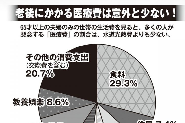 老後にかかる医療費は意外と少ない（65才以上の夫婦のみの世帯の生活費の内訳）