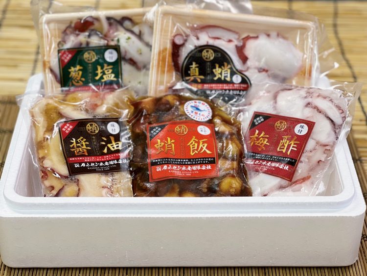 福島県常磐沖産　特選タコ詰め合わせ5種セット／タコ飯の素150g、それ以外は各100gの計5袋セット