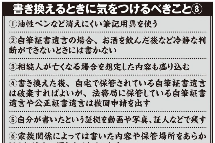 遺言書を書き換えるときに気をつけるべきこと8