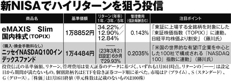 新NISA「つみたて投資枠」で購入可能なハイリターン狙いの投信