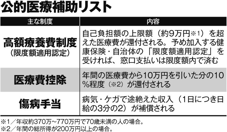 主な公的医療補助の制度3