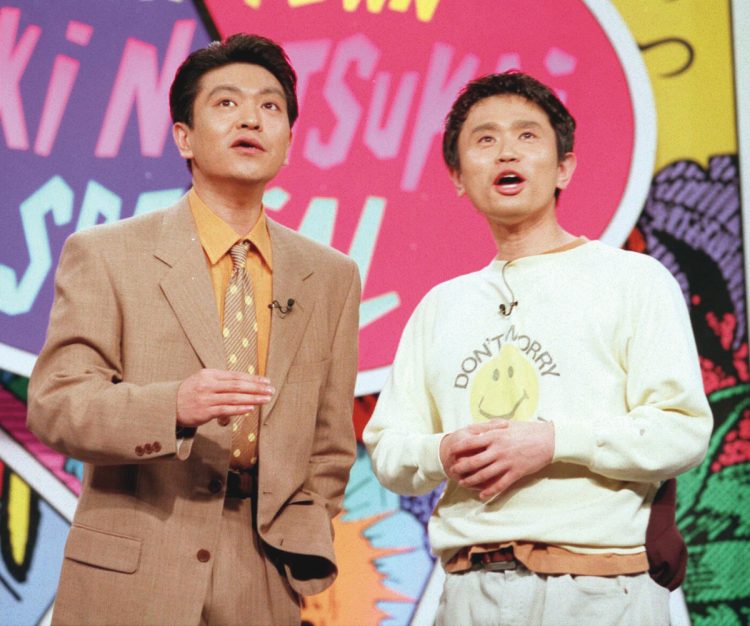 松本人志（左）／1994年度芸能部門2位。約250万部を売り上げた『遺書』で1995年度はタレント部門1位に輝いた。相方の浜田雅功（右）は1994年度4位