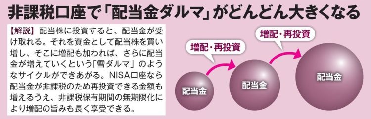 非課税口座で「配当金ダルマ」がどんどん大きくなる