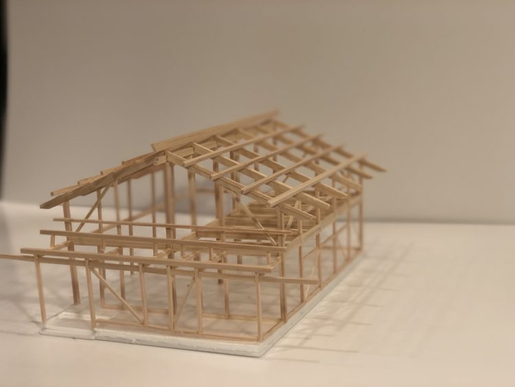 課題で制作した建築模型