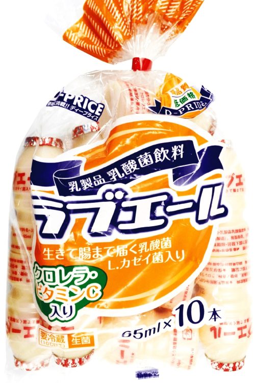 PB商品の乳酸菌飲料は10本入りで税込98円（写真提供／大黒天物産）
