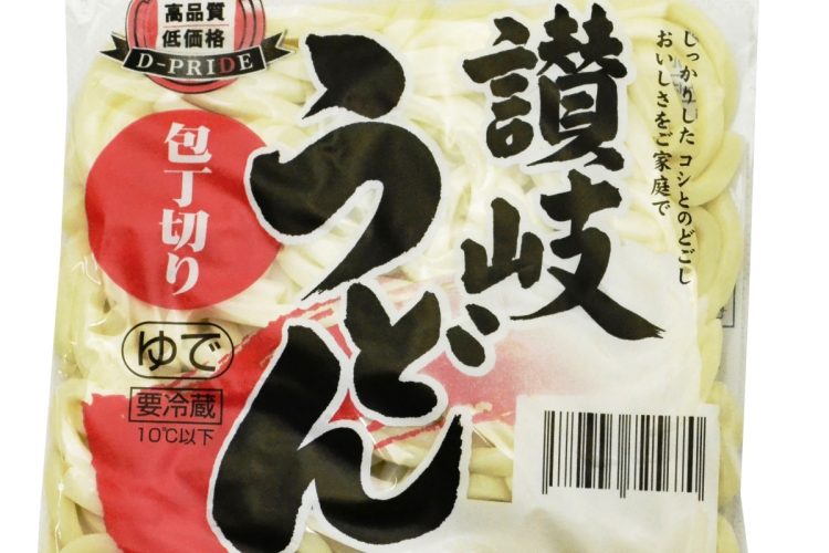 PB商品の「讃岐うどん」は1袋18円（税込）。（写真提供／大黒天物産）