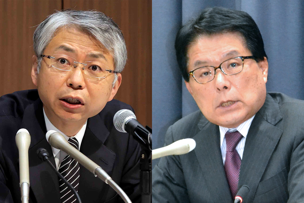 日本郵政の増田寛也・社長（右）から「次世代のエース」と評される根岸一行・次期社長（＝左／時事通信フォト）
